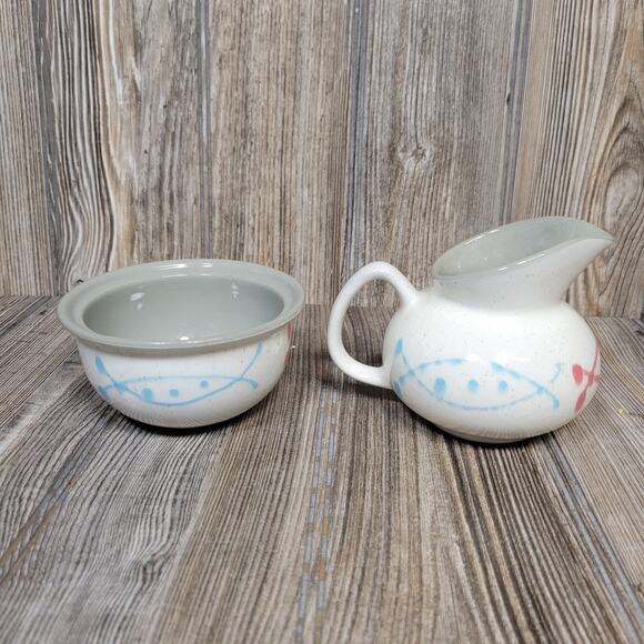 Vintage Harkerware Seafare Creamer & Sugar No Lid, Retro Kitchen - Picture 2 of 5